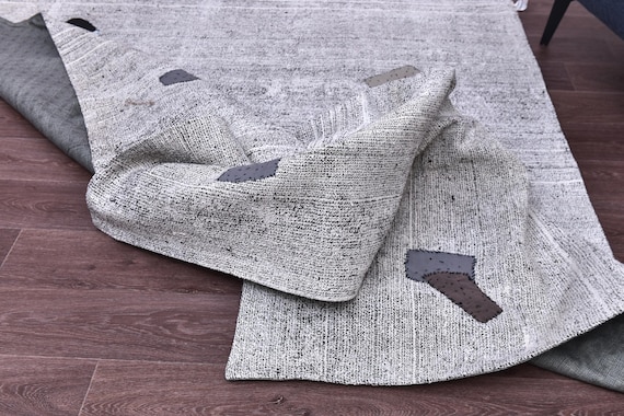 6x9 Gray Kilim Patchwork Rug, Gray Color, 6x9 Handmade Wool Jute Rug, 6x9 Living Room Bedroom Rug, 6x9 Tribal Kilim Rug, Farmhouse Rug