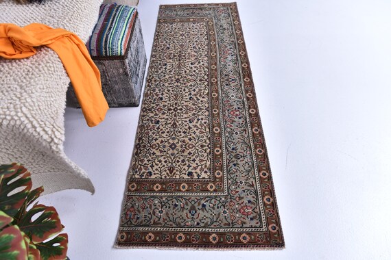 2x7 Vintage Runner Rug, Floral Runner Rug, Handmade Home Decor, 2x7 Turkish Runner Rug, 2x7 Area Rug, Hallway Rug, Persian Runner Rug