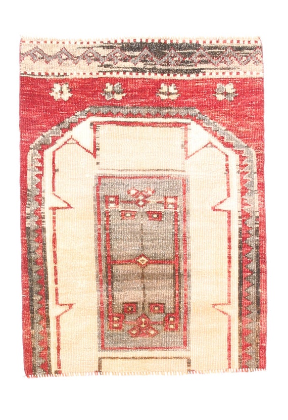 2x3 Area Rug, 2x3 VINTAGE PERSIAN HERIZ Rug, 2x3, Persian Heriz Rug, Handmade Oushak Rug, Neutal Rug ,Small Persian Rug,  Vintage Rug, 2x3