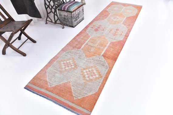 3x11 Runner Rug, Runner Rug Turkish, Runner Rug Vintage, Runner Rug Oushak, 3x11 Soft Pink Rug, TURKEY RUG, Hallway Kitchen Rug, 3x11 Rugs
