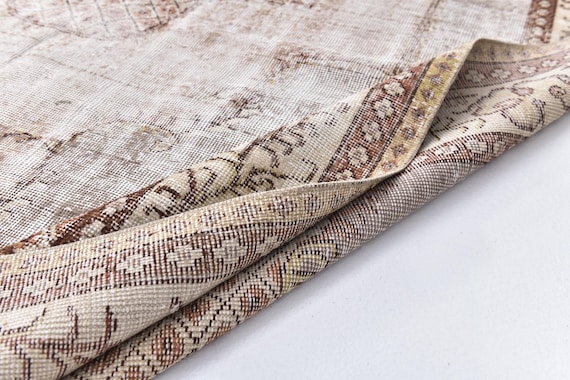 Turkish Antique Vintage Rug, 7x11 Vintage Rug, 7x11 Beige Brown Vintage Rug, 7x11 Oversize Rug, Large Area Rug, 7x11 Rugs, Rustic Home Decor