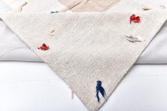 5x7 Cream Beige Vintage Hemp Rug, 5x7 Hemp Rug, 5x7 Rug, Natural Handmade Hemp, 5x7 Area Rug, 5x7 Vintage Rug, Bohemian Decor, Living Room