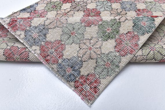 3x9 Blue Beige Vintage Runner Rug, 3x9 Vintage Runner, 3x9 Rug, Wool Hand Woven Rug, 3x9 Runner Rug, 3x9 Turkish Runner, Halway Runner Rug