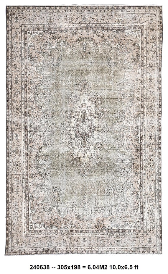 6x10 Medallion Vintage Rug - 6x10 Beige Brown Vintage Rug - Aesthetic Handmade Rug - Rug For Living Room - Floral Vintage Rug 6x10
