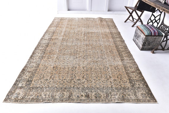 6x10 Mustard Navy Blue Vintage Rug, 6x10 Vintage Rug, 6x10 Rug, Rustic Handmade Wool Rug, 6x10 Area Rug, Vintage Rug 6x10, Antique Rug 58s