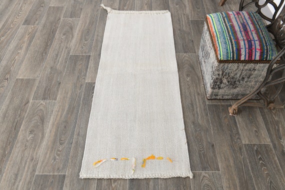 2x5 Pastel White Hemp Rug, 2x5 Hemp Rug 2x5 Rug Natural Hemp Texture Bohemian Eclectic Style White & Beige Hemp Rug 2x5 Rug For Office GİFT