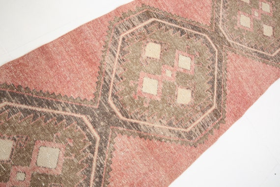 3x12 Runner Rug, 3x12 Turkish Runner, 3x12 Red Brown Turkish Runner Rug, Wool Handmade Oushak, 3x12 Vintage Runner, Rug For Hallway Kitchen