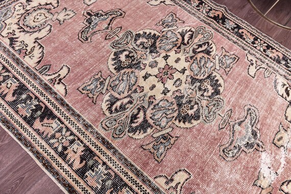 5x9 Vintage Terracotta Faded Rug, 5x9 Handmade Wool Rug, 5x9 Rug, Terracotta Color, 5x9 Living Room Bedroom Rug, 5x9 Area Rug,
