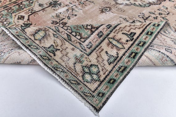 5x8 Tribal Oriental Vintage Rug, 5x8 Vintage Rug, 5x8, Handmade Wool Aesthetic, 5x8 Rugs, Brown Beige Carpet, 5x8 Turkish Rugs For Bedroom