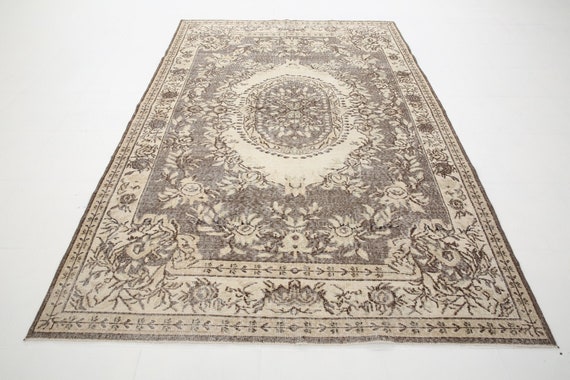 6x9 Soft Pastel Vintage Rug, 6x9 Vintage Rug 6x9 Handmade Wool Rug 6x9 Rugs Brown Beige Carpet Home Living Floor Rugs Vintage Rug 6x9 Gift
