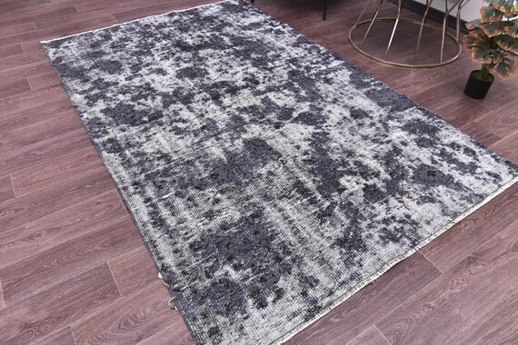 5x8 Vintage Distressed Gray Rug, Modern Home Decor, 5x8 Handmade Wool Rug, Living Room Bedroom Rug, 5x8 Vintage Rug, 5x8 Area Rug