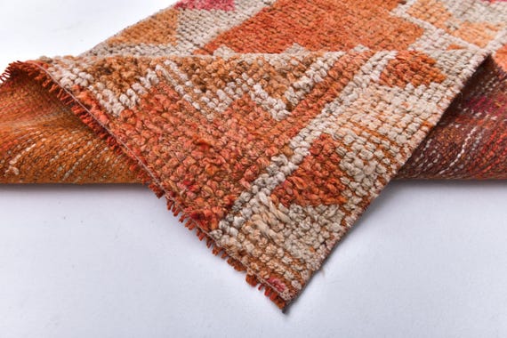 2x8 Turkish Runner, 2x8 Red Orange Turkish Runner Rug, 2x5 Rug, Oushak Hadmade Wool Rug, 2x8 Runner, 2x8 Vintage Runner, Rugs For Entrway