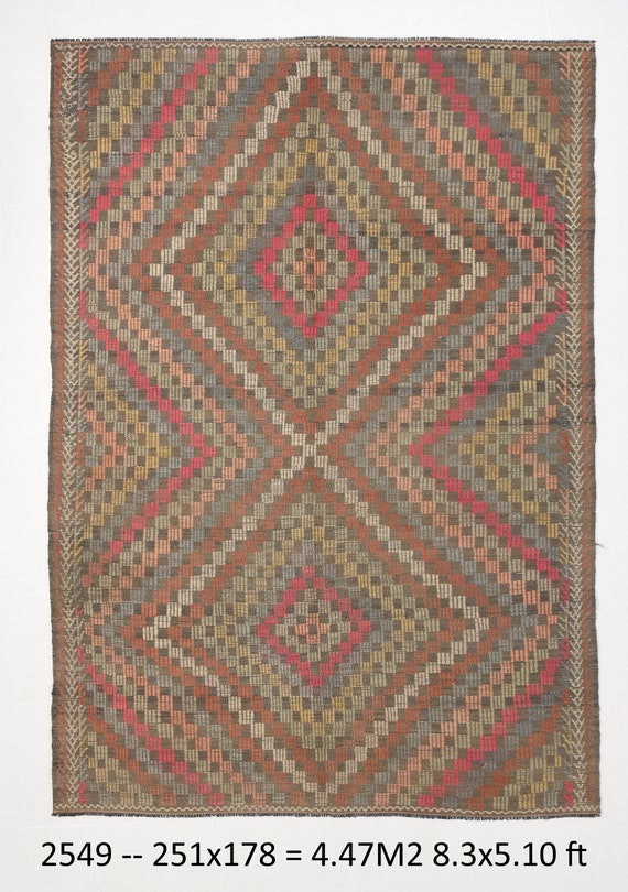 6x8 Area Rug, 6x8 REGENCY BOHEMIAN KILIM Rug, 6x8 Vintage Kilim Rug, Handmade Wool Oushak Kilim, Area Rug 6x8, Soft & Pastel Kilim, Classic