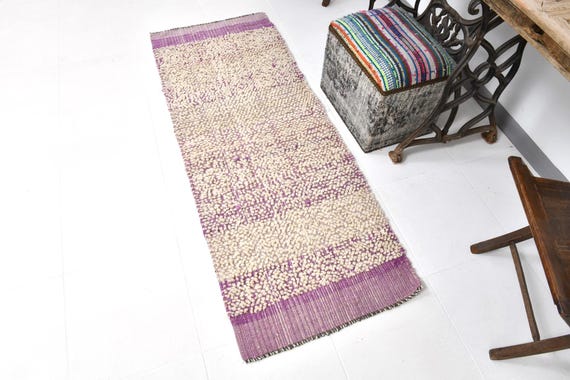 2x6 Light Pink Turkish Runner Rug, 2x6 Turkish Runner, Short Handmade Wool Rug, 2x6 Rug, Retro Style, Turkish Runner 2x6, Rug For Kitchen