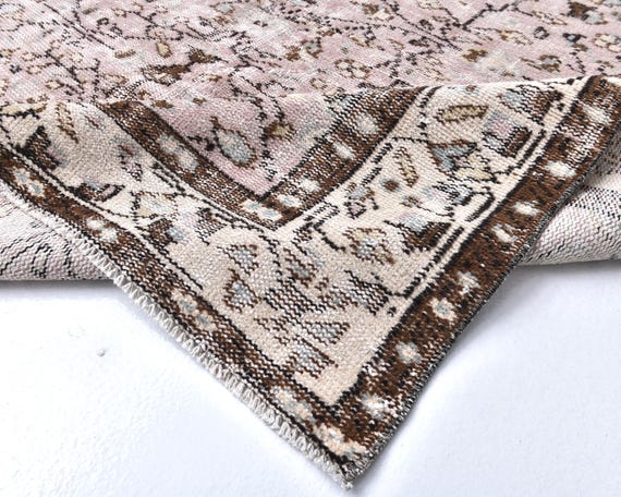 6x9 Gray and Brown Vintage Rug, 6x9 Vintage Rug 6x9 Rug Neutral Handmade Wool Rugs 6x9 Area Rug One Of A Kind Vintage Rug 6x9 Bedroom Rug