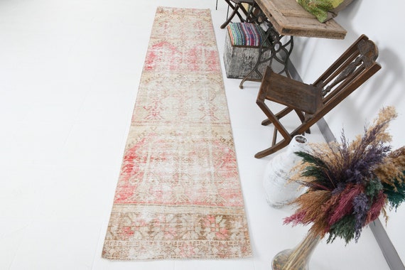 2x12 Turkish Vintage Runner Rug, 2x12 Runner Rug, 2x12 Rug, Vintage Runner, Kitchen Runner, Farmhouse Rug,Wool Rug, 2'7x12'3Ft