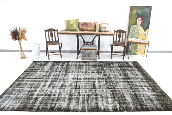 6x10 Area Rug, 6x10 Faded Vintage, 6x10 Faded Pale Vintage Rug, Oversize Vintage Rug, Large Area Rug, 6x10 Rug, Handmade Wool Rug, Antique