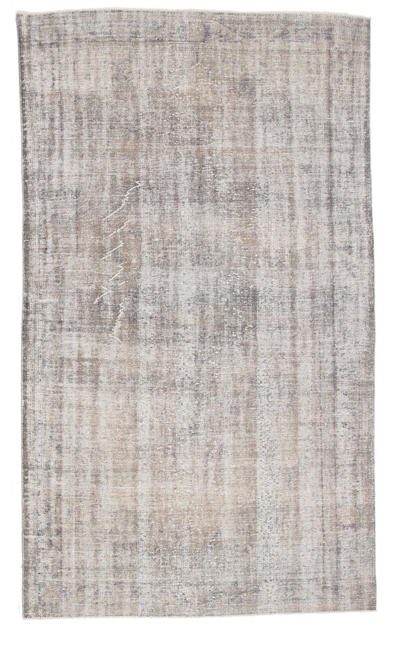 5x9 Vintage Area Rug, 5x9 Gray & Green Vintage Area Rug, 5x9, Faded Handmade Oushak, 5x9 Rugs, Light Green Gray Carpet, Rug For Bedroom, 55s