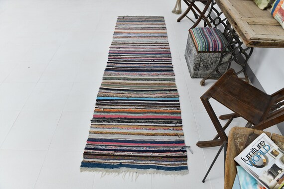 3x9 Runner Rug, 3x9 Vintage Runner, 3x9 TURKISH VINTAGE RUNNER Rug, Wool Handmade Oushak, 3x9 Rugs, Turkish Vintage Runner, Rug For Kitchen