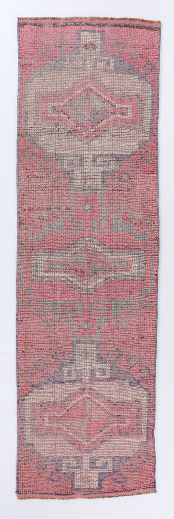 Pink Turkish Vintage Runner Rug 3x11 Turkish Runner 3x11 Rug Runner Handmade Pink Rug Pink Runner Rug Turkey Rug Kitchen Rug Vintage Runner