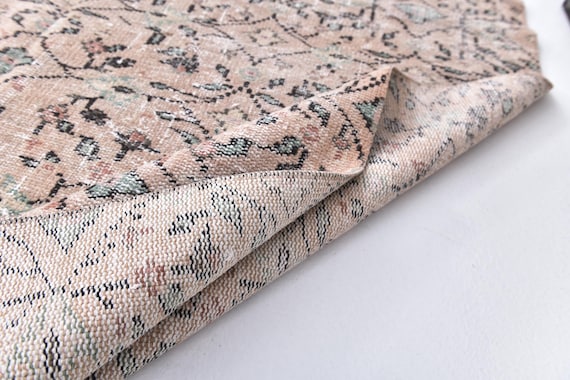 5x9 Vintage Turkish Rug, Peach Green Color, Handamde Wool, 5x9 Rustic Home Decor, 5x9 Living Room Bedroom Rug, Traditional Floral Rug,
