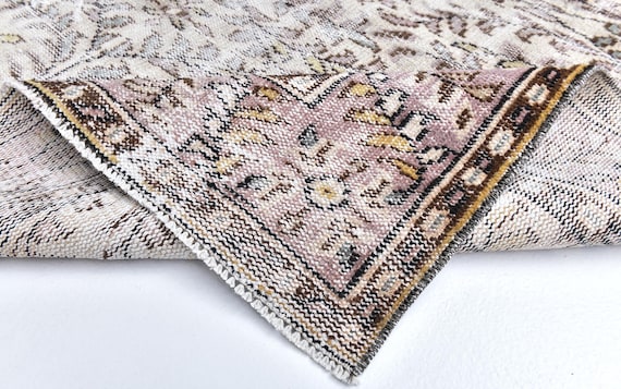 6x9 TURKISH VINTAGE RUG, 6x9 Cream Gray Vintage Rug, 6x9 Vintage Rug, Handmade Wool Rug, 6x9 Area Rug, 6x9 Turkish Rug, Living Room Rug, 56s