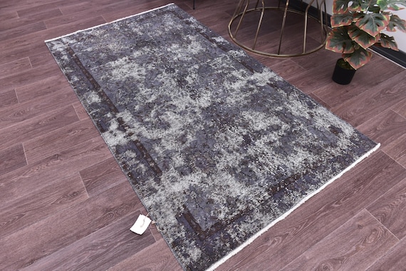 3x6 Vintage Accent Rug, Overdyed, Living Room Bedroom Decor, Handmade, Modern Home Decor