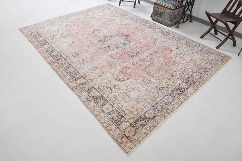 7x10 OVERSİZED VİNTAGE PERSİAN Rug, Oversized Rug, Large Area Rug, 7x10