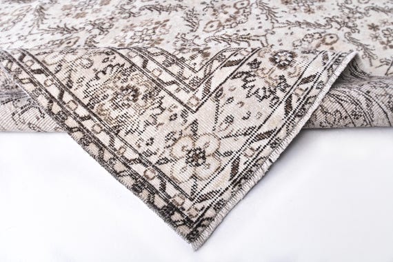 6x10 Handmade Turkish Floral Rug, Vintage Rug 6x10, Turkish Carpet, Dining Room Rug, Antique Rug 6x10,  Handmade Home Decor, Floral Area Rug