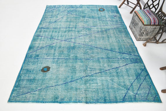 6x8 Rug,6x8 TURKISH VINTAGE RUG,6x8,Oushak Handmade Wool Rug,6x8 Vintage Rug,Turkey Rug,Neutral Color Rug,6x8 Turkish Rug,Faded Color Rug