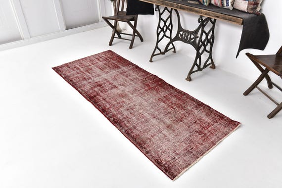 3x7,  Faded Turkish Rug, Vintage Rug, 3x7 TURKISH VINTAGE RUG, 3x7 Area Rug, Handmade Oushak Rug, Faded 55s Rug, 3x7 Antique Rug, Rug 3x7