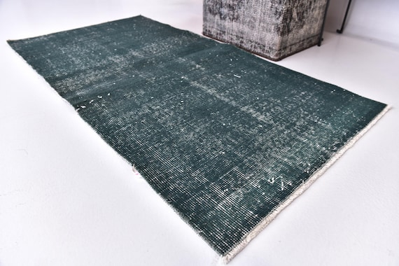 2x5 Small Vintage Runner Rug, 2x5 Green Color, Neutral Rug, 2x5 Bath Mat, 2x5  Door Mat, 2x5 Accent Rug, Vintage Rug, Small Rug