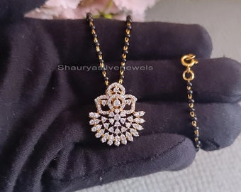 925 Sterling silver Diamond Mangalsutra, Gold Plated Mangalsutra, CZ Mangalsutra, Bollywood Style Mangalsutra, Wedding Gift, Gift For Her