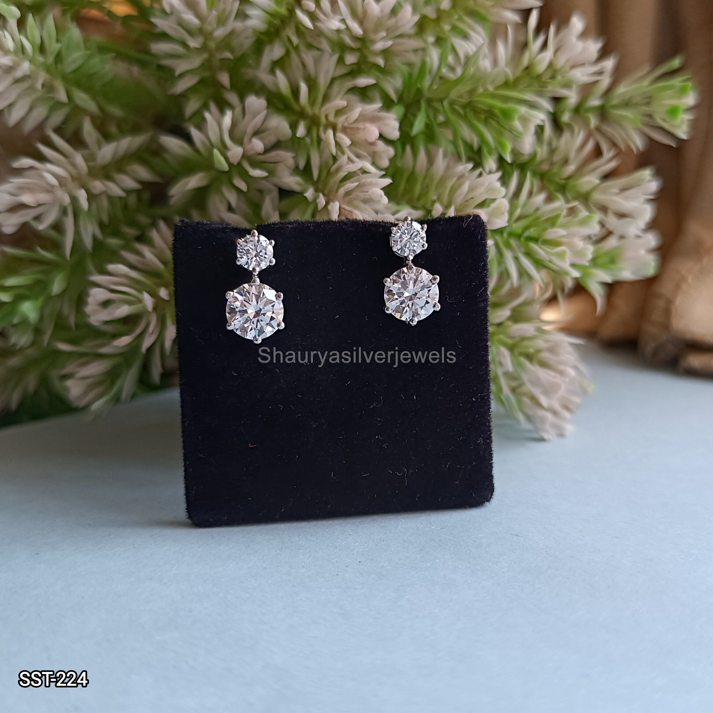 Boucles d'oreilles en Moissanite pour Femmes,Argent Sterling