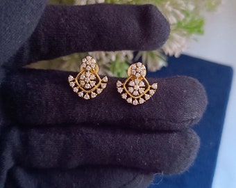 Orecchini pendenti in argento sterling con zirconi cubici: borchie in argento 925