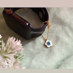 Sterling Silver Watch Charm: Clover Cubic Zircon Stacker