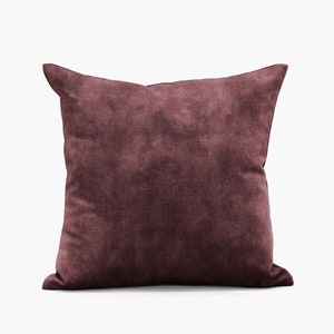 Funda de cojín de terciopelo con efecto en tono sangre de buey o almendra, almohada de terciopelo burdeos, almohada decorativa de terciopelo en color granate y beige almendra