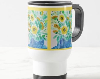 Taza de viaje de girasoles