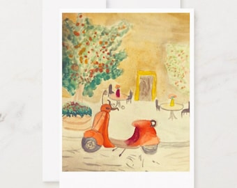 Tarjetas de notas planas Vespa