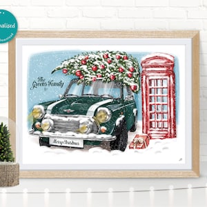 Poster personalizzato di Mini Cooper di Natale