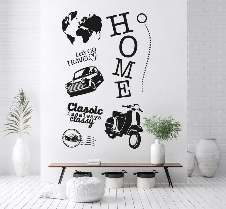 Vector Classic Car Wall Decal Vinyl Home Cut File Etsy
