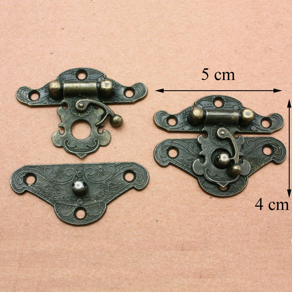 Lot de 5 Fermoirs Fermeture Coffre à Bijoux Boîte Encens Présentoir Vitré, Loquets Porte ou Ferme-Po