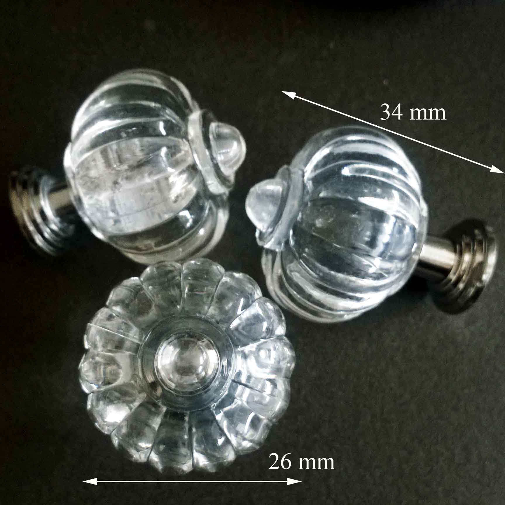 10 Poignées Diamant Transparentes Pour Rénover Transformer Relooker Un Ancien Meuble, Citrouille Sty