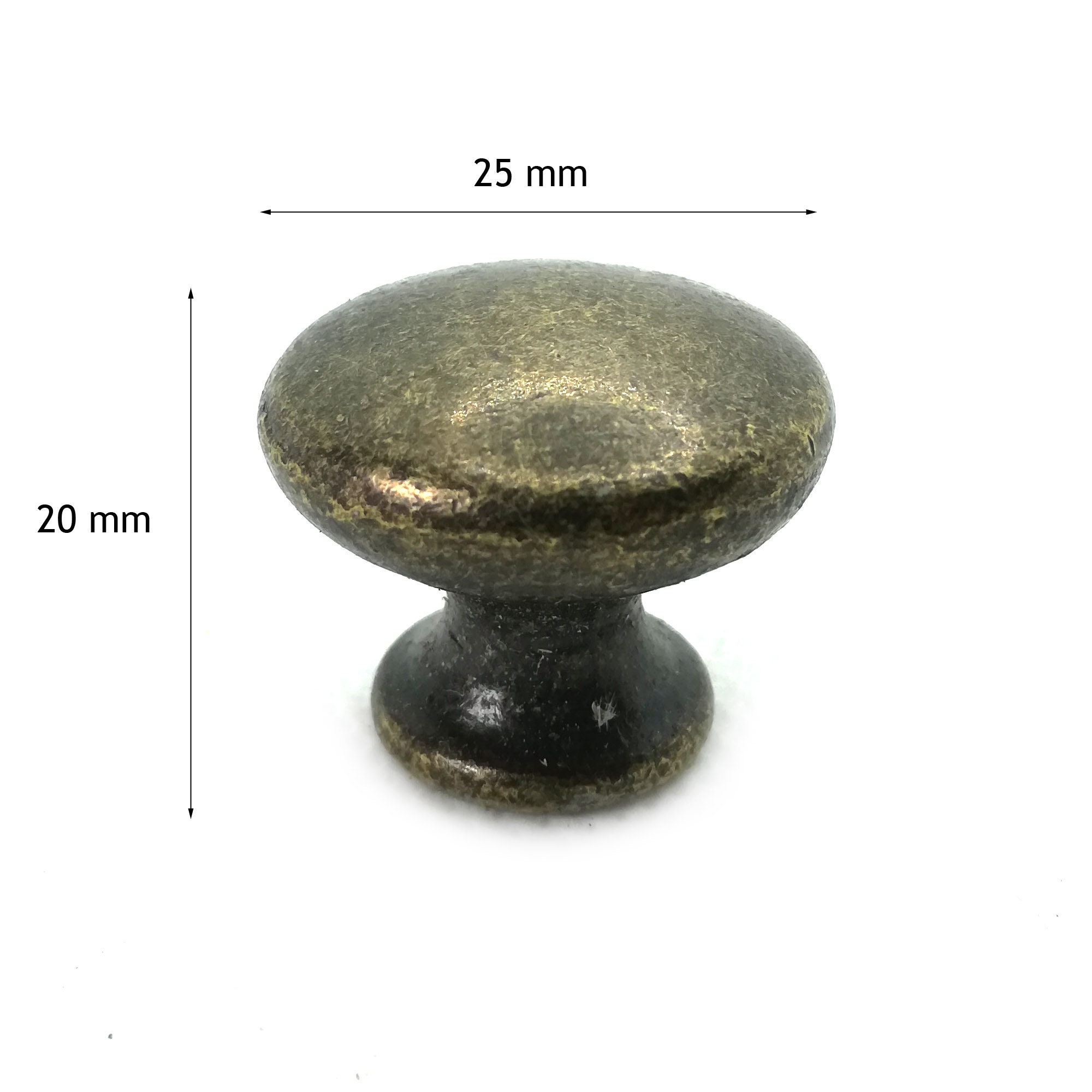 Lot de 5 Poignées Bouton Pour Secrétaire ou Meuble Type Classeur, Tiroir, Fer, Metal, Bronze, Vis In