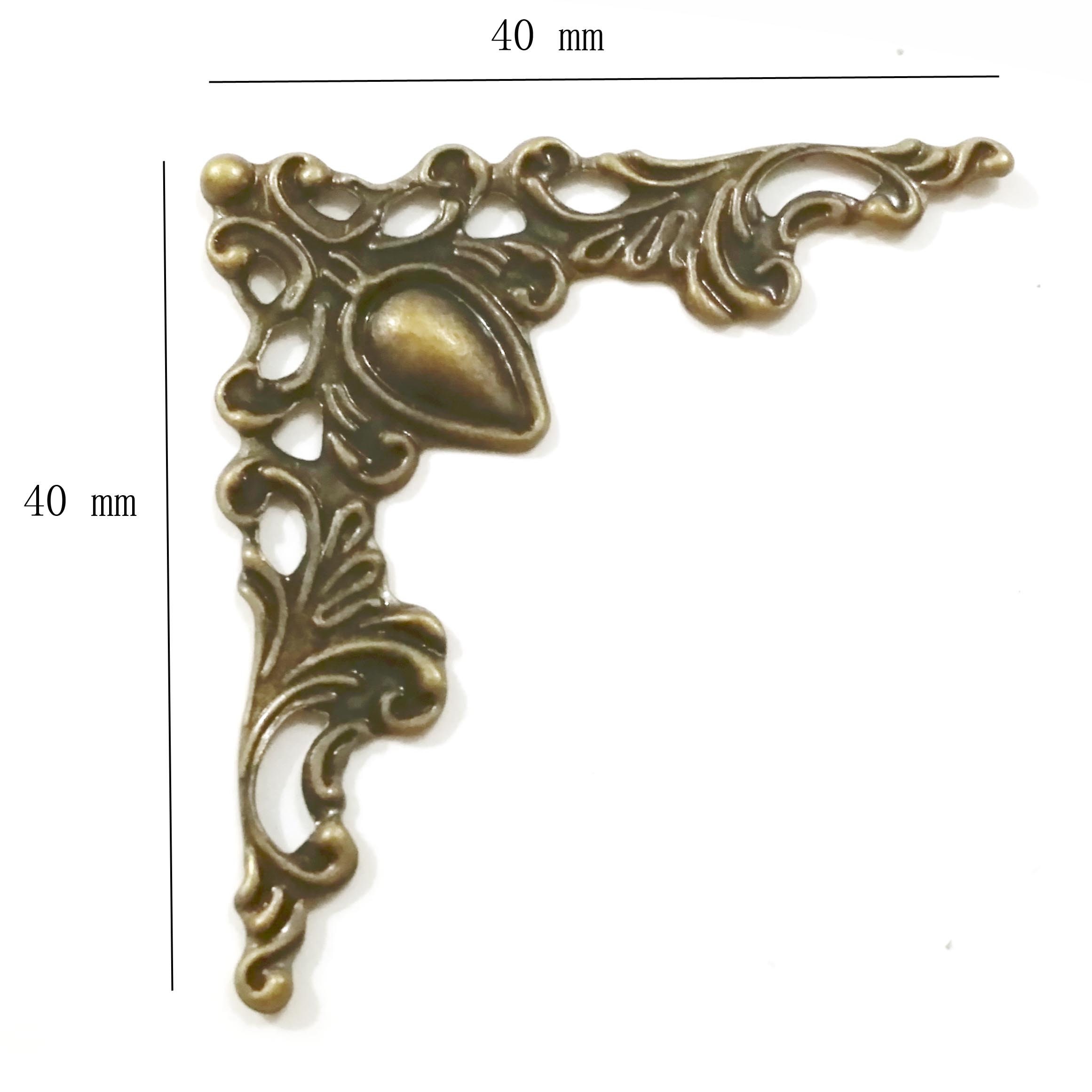 Lot de 20 Coins Scrapbooking Bronze