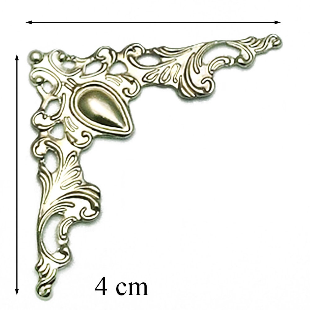 Lot de 20 Coins Scrapbooking Argent