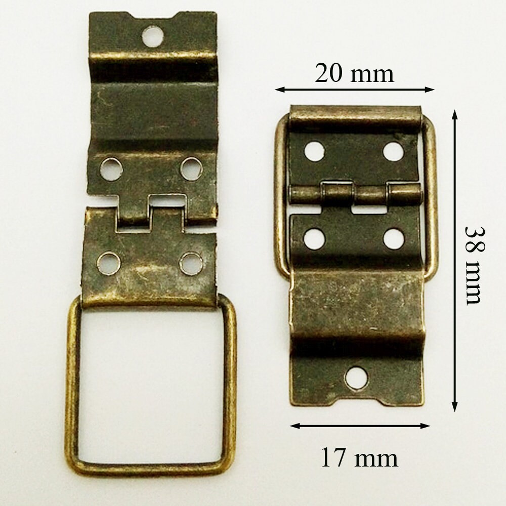 Lot de 10 Charnières d'ebéniste Fermoir Coffre Boîte à Bijoux ou Autres Petits Meubles, Vis Incluses