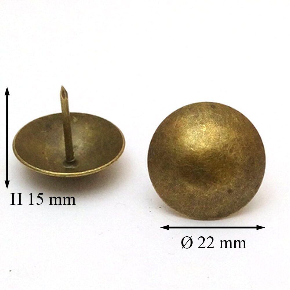 Lot de 80 Clous Tapissier Ameublement Mobilier Bronze Meuble Fauteuil Siège Tapisserie, Fer, Metal