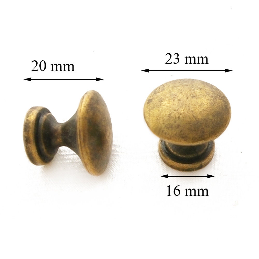 Lot de 10 Poignées Bouton Pour Secrétaire ou Meuble Type Classeur, Tiroir, Fer, Metal, Bronze, Vis I