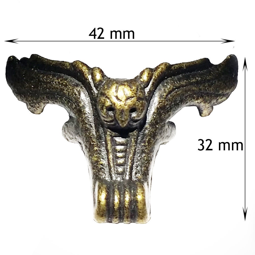 Lot de 4 Pieds Lion Pour Pot, Boîte à Bijoux ou Petit Coffre , Metal, Fer, Bronze, Jardinière Style